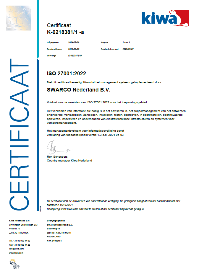 Certificaat K-0218381-a - ISO27001